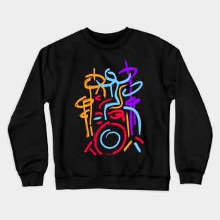 Fancy drummer modern art Crewneck Sweatshirt